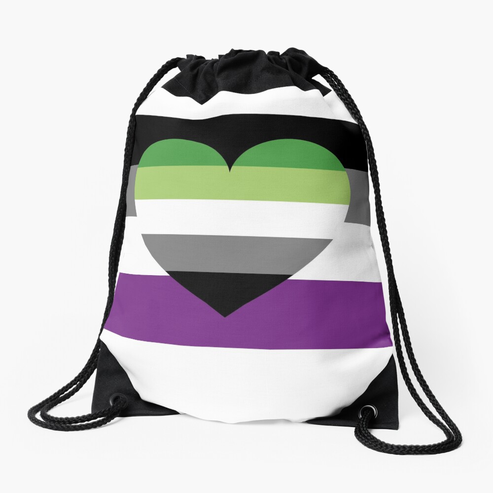 Asexual Aromantic Flag Drawstring Bag By Dlpalmer