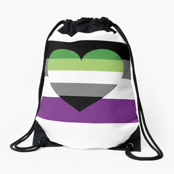 Asexual Aromantic Flag Drawstring Bag For Sale By Dlpalmer Redbubble 