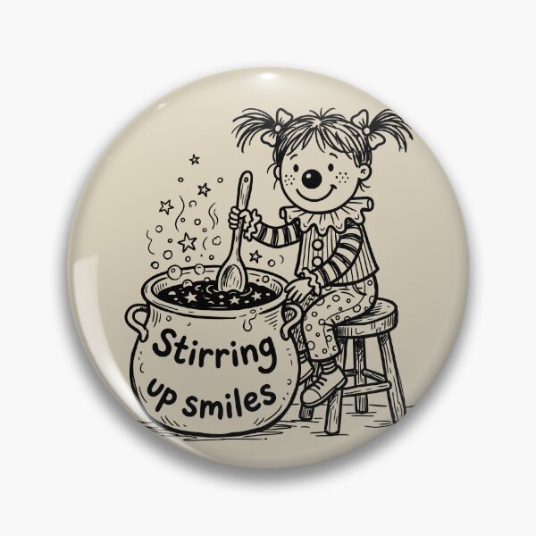 Item preview, Whimsical Cauldron Bubbles - Cute Clown Girl designed and sold by bapupa.