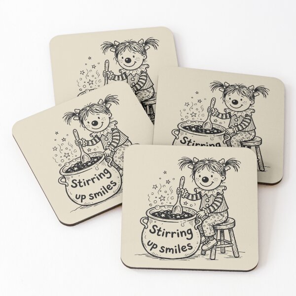 Item preview, Whimsical Cauldron Bubbles - Cute Clown Girl designed and sold by bapupa.