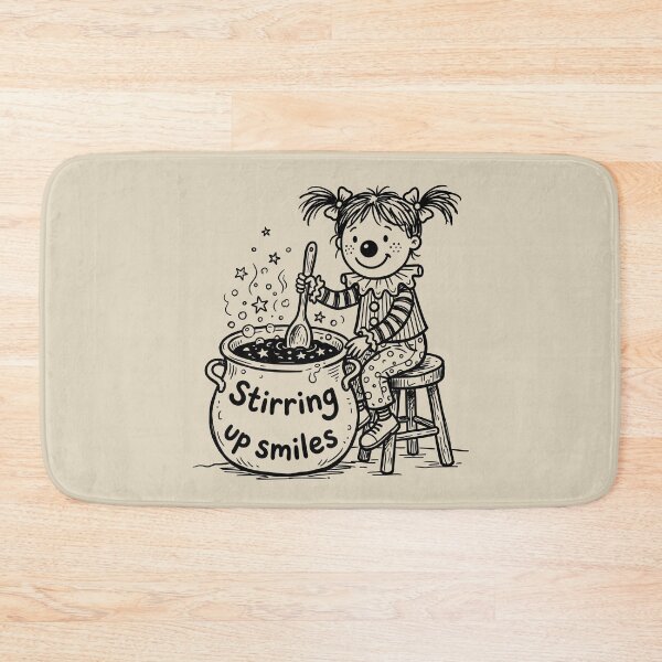 Item preview, Whimsical Cauldron Bubbles - Cute Clown Girl designed and sold by bapupa.