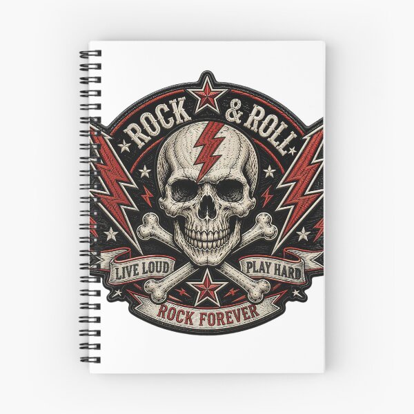 Item preview, Rock & Roll Forever Skull Emblem – Vintage Lightning Badge Design designed and sold by Artisan Finds Online.