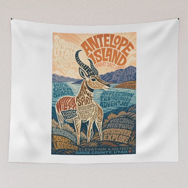 Item preview, Antelope Island State Park Great Salt Lake Utah Wildlife Landscape designed and sold by Aryabek.