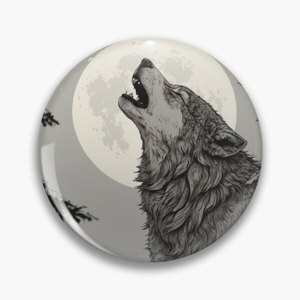 Item preview, Howling Wolf Minimalist Line Art designed and sold by RawNaturePrints.