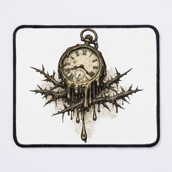 Item preview, Melting Clock Thorns Dark Gothic Surreal Witchy Aesthetic Art designed and sold by irfanshikh.