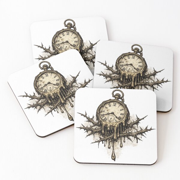 Item preview, Melting Clock Thorns Dark Gothic Surreal Witchy Aesthetic Art designed and sold by irfanshikh.
