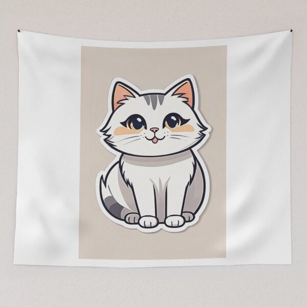 Item preview, Art - Stylized Kawaii Cat, Manga Aesthetics and Stationery designed and sold by DoodyPets.