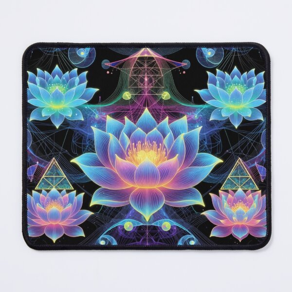 Item preview, Glowing Purple Lotus Mandala Pattern Art designed and sold by IntelliMindDesigns.