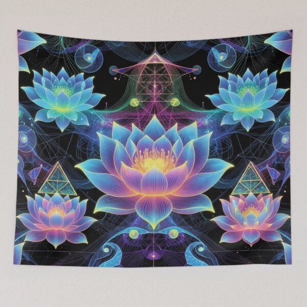 Item preview, Glowing Purple Lotus Mandala Pattern Art designed and sold by IntelliMindDesigns.