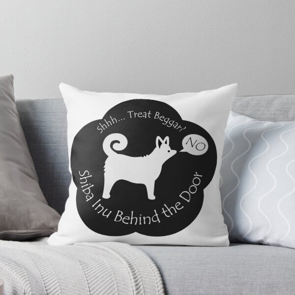 Item preview, Funny Shiba Inu Treat Beggar Behind the Door Black Base designed and sold by Na7nasColorShop.