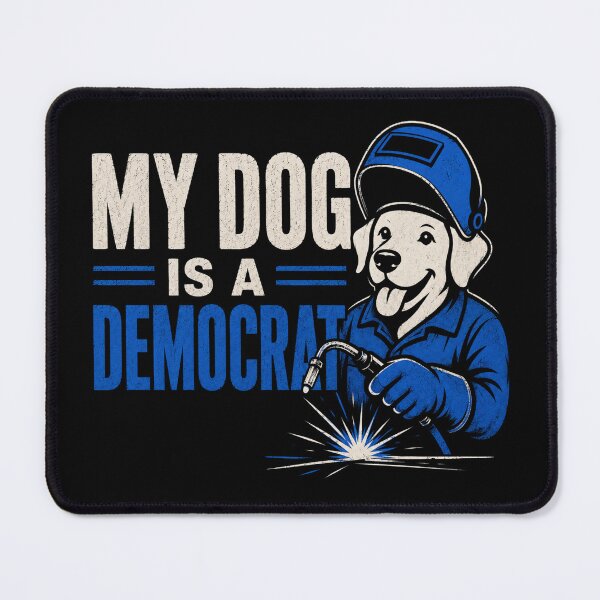Item preview, My Dog Is a Democrat Funny Welder Dog Political Gift designed and sold by RusticMeadow.