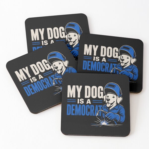 Item preview, My Dog Is a Democrat Funny Welder Dog Political Gift designed and sold by RusticMeadow.