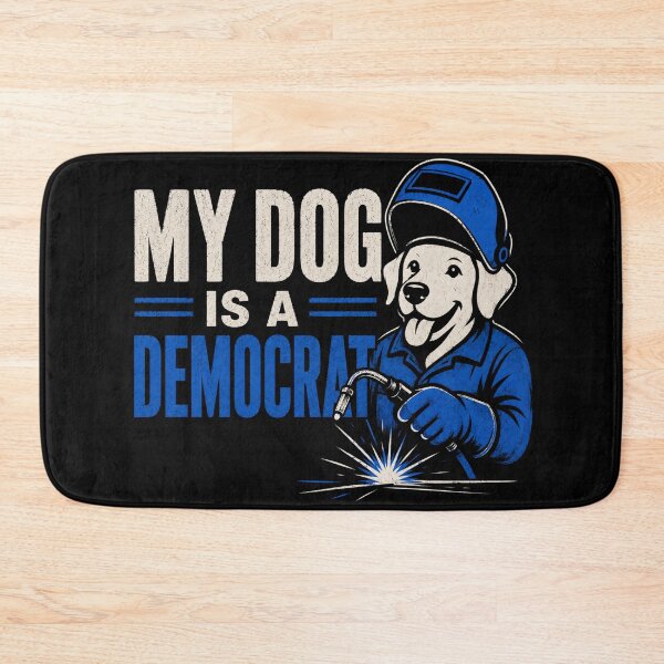 Item preview, My Dog Is a Democrat Funny Welder Dog Political Gift designed and sold by RusticMeadow.