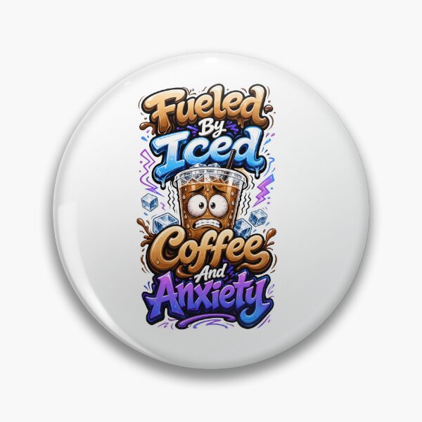 Item preview, Fueled By Iced Coffee And Anxiety Funny Relatable Quote Meme designed and sold by Mr-wow.