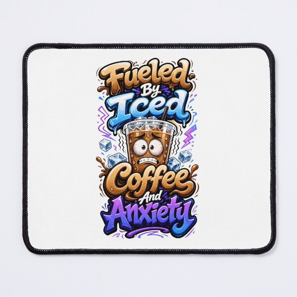 Item preview, Fueled By Iced Coffee And Anxiety Funny Relatable Quote Meme designed and sold by Mr-wow.