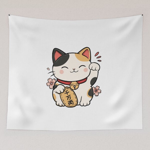 Item preview, Cute Lucky Maneki Neko Cat Japanese Kawaii Anime Style designed and sold by Dospart.