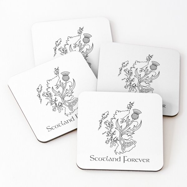 Item preview, Scotland Forever Thistle Map Celtic Line Art designed and sold by newjoseph.