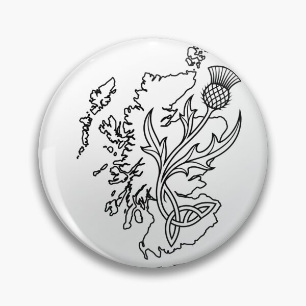 Item preview, Scotland Forever Thistle Map Celtic Line Art designed and sold by newjoseph.
