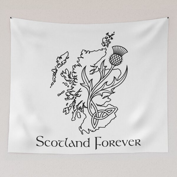 Item preview, Scotland Forever Thistle Map Celtic Line Art designed and sold by newjoseph.