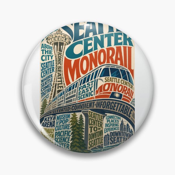 Item preview, Seattle Center Monorail Space Needle Downtown Seattle Washington Landmark and Seattle Center Transit designed and sold by Aryabek.