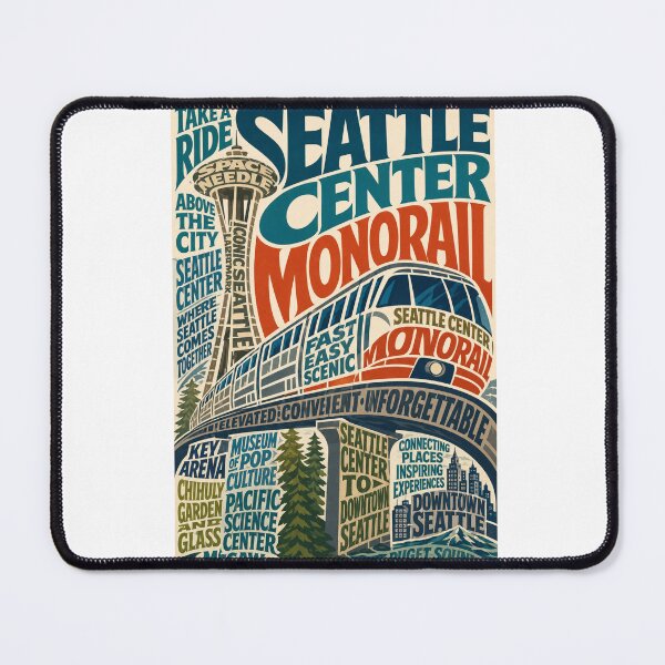 Item preview, Seattle Center Monorail Space Needle Downtown Seattle Washington Landmark and Seattle Center Transit designed and sold by Aryabek.