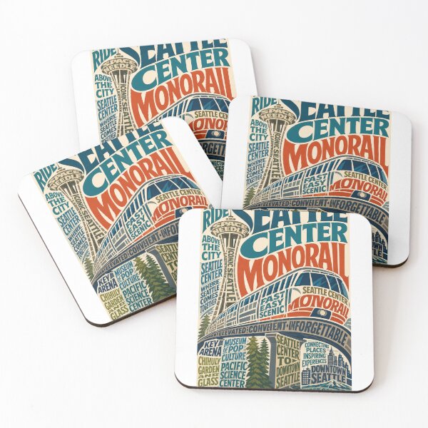 Item preview, Seattle Center Monorail Space Needle Downtown Seattle Washington Landmark and Seattle Center Transit designed and sold by Aryabek.