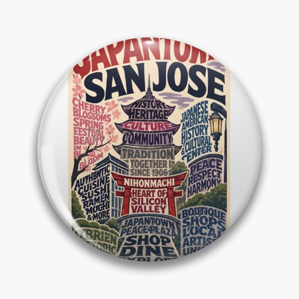 Item preview, Historic Japantown San Jose California Nihonmachi Cultural District and Japanese American Heritage designed and sold by Aryabek.