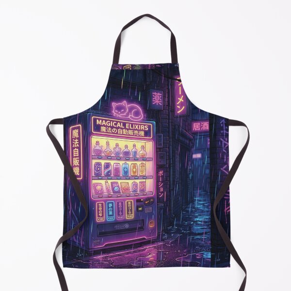 Item preview, Magical Elixirs Japanese Vending Machine - Cyberpunk Neon Alley Art designed and sold by raedattia.