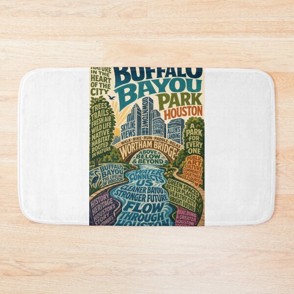 Item preview, Buffalo Bayou Park Houston Texas Skyline Wortham Bridge and Allen's Landing designed and sold by Aryabek.