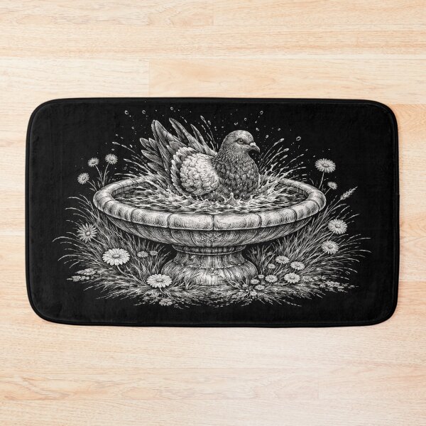 Item preview, Pigeon Bird Bath Vintage Engraving designed and sold by azule1.