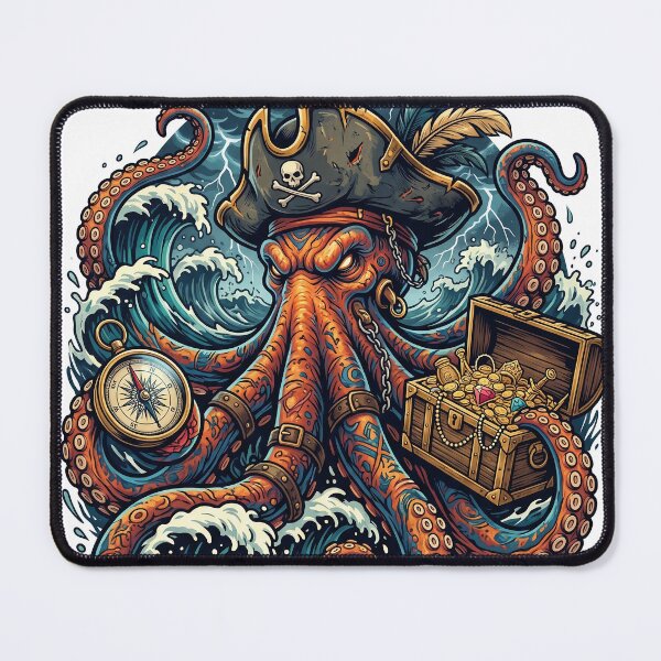 Item preview, Kraken Pirate Captain and Treasure Chest designed and sold by CurioStick.