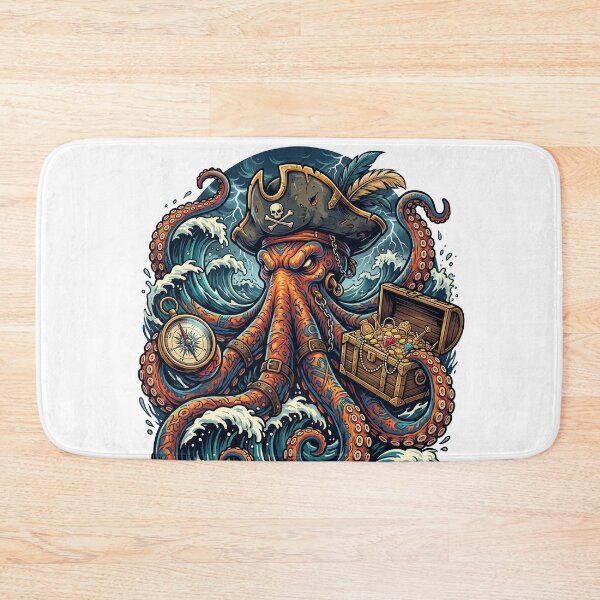 Item preview, Kraken Pirate Captain and Treasure Chest designed and sold by CurioStick.