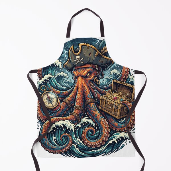Item preview, Kraken Pirate Captain and Treasure Chest designed and sold by CurioStick.