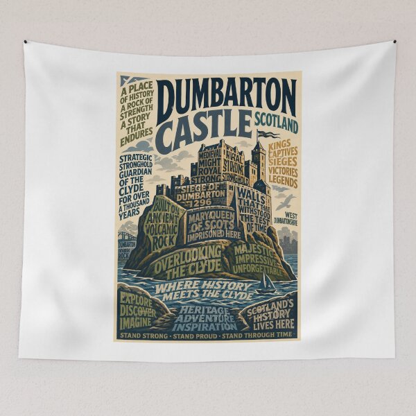 Item preview, Historic Dumbarton Castle Scotland Fortress Above the River Clyde and West Dunbartonshire Landmark designed and sold by Aryabek.