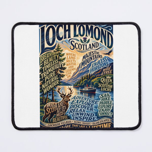 Item preview, Loch Lomond Scotland Trossachs National Park Highland Landscape and Ben Lomond Heritage designed and sold by Aryabek.