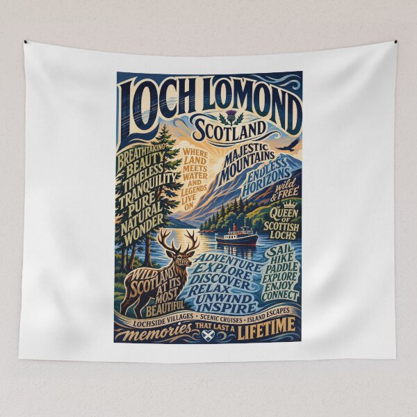 Item preview, Loch Lomond Scotland Trossachs National Park Highland Landscape and Ben Lomond Heritage designed and sold by Aryabek.