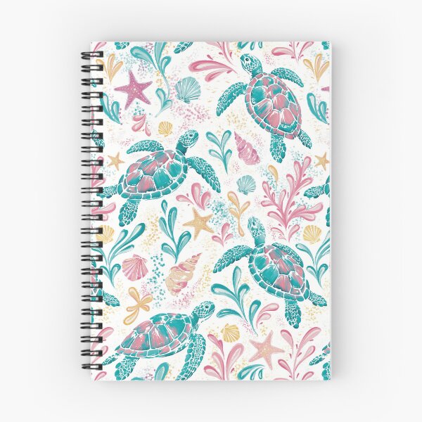 Item preview, Sea Turtle Pattern | Pink Turquoise Coastal Beach Print | Cute Ocean Turtles Seamless Design designed and sold by MonNoir.