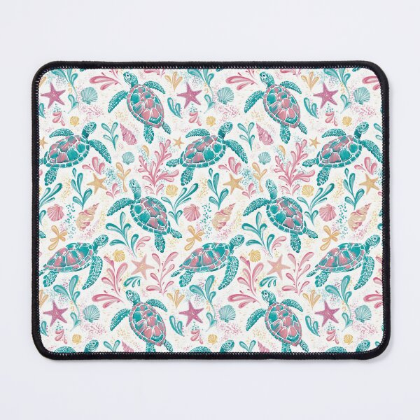 Item preview, Sea Turtle Pattern | Pink Turquoise Coastal Beach Print | Cute Ocean Turtles Seamless Design designed and sold by MonNoir.