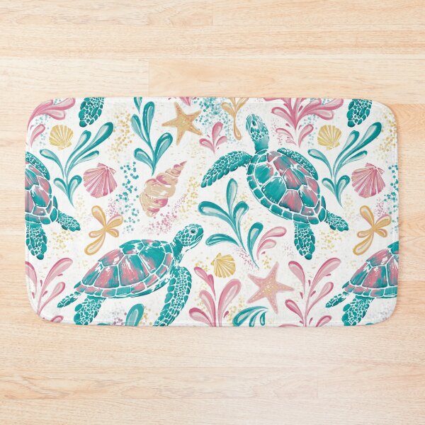 Item preview, Sea Turtle Pattern | Pink Turquoise Coastal Beach Print | Cute Ocean Turtles Seamless Design designed and sold by MonNoir.