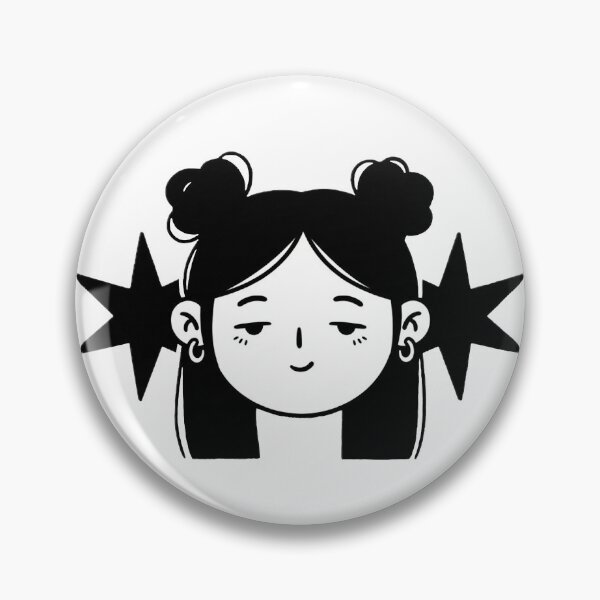 Item preview, Minimalist Y2K Star Girl with Space Buns Line Art designed and sold by BitDoodle.