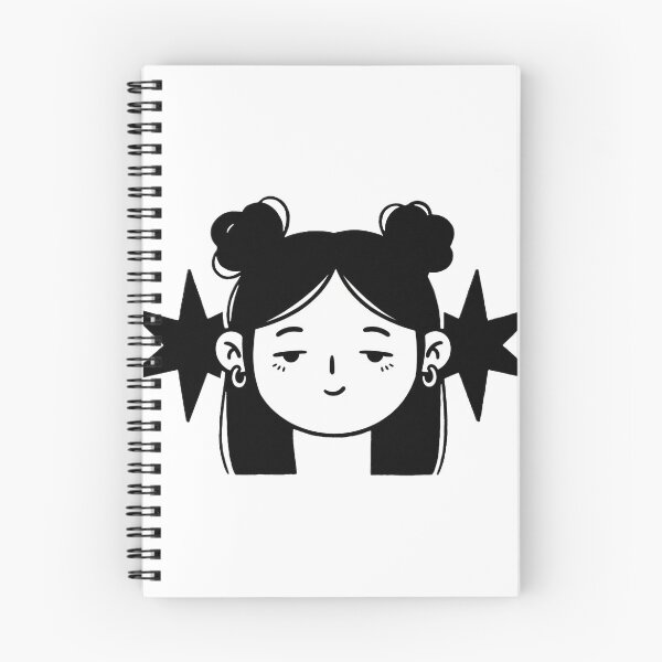 Item preview, Minimalist Y2K Star Girl with Space Buns Line Art designed and sold by BitDoodle.