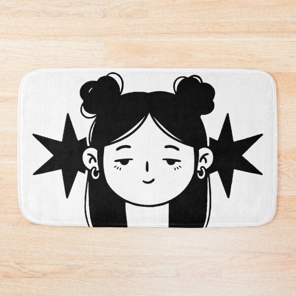 Item preview, Minimalist Y2K Star Girl with Space Buns Line Art designed and sold by BitDoodle.