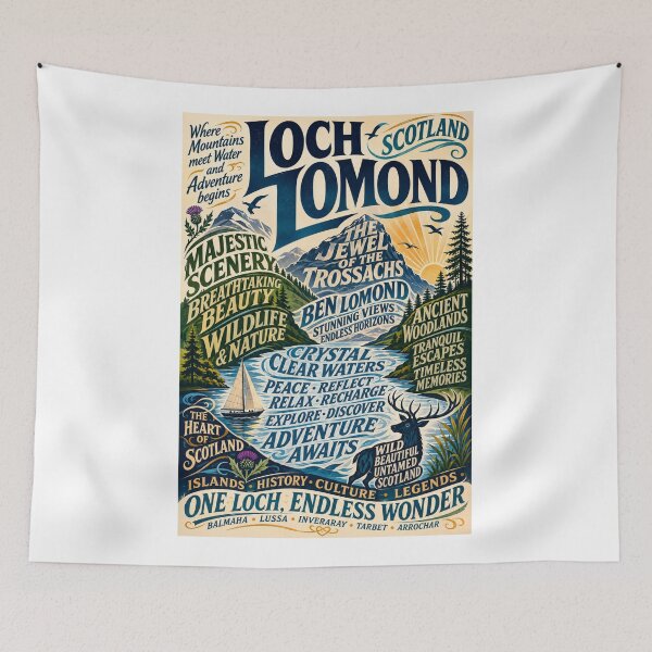 Item preview, Loch Lomond Scotland Ben Lomond Trossachs National Park Highland Scenic Destination designed and sold by Aryabek.