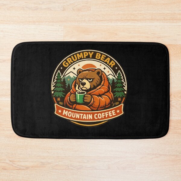 Item preview, Grumpy Bear Mountain Coffee – Retro Camping Badge Design designed and sold by Timeless Junction.