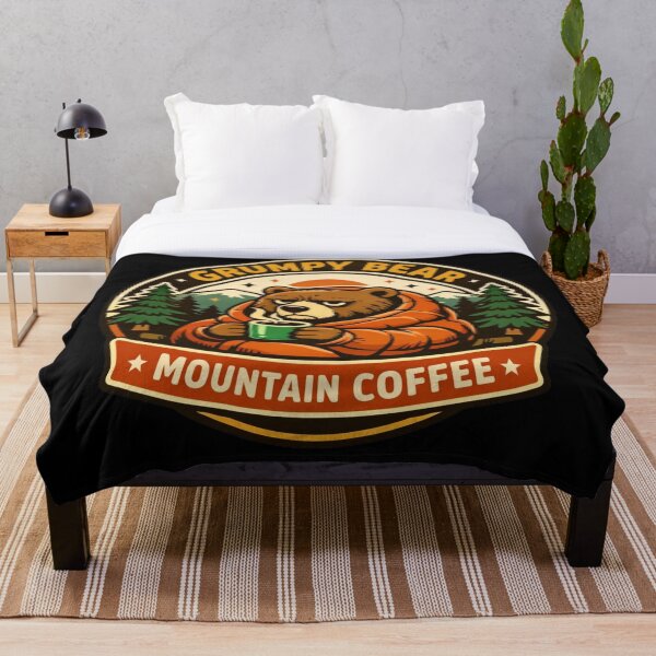 Item preview, Café Grumpy Bear Mountain – Diseño de insignia de camping retro designed and sold by Timeless Junction.