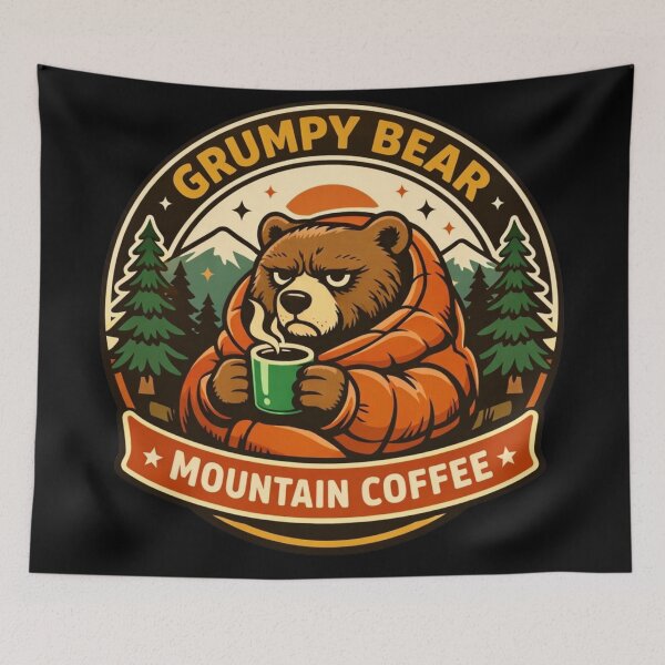 Item preview, Grumpy Bear Mountain Coffee – Retro Camping Badge Design designed and sold by Timeless Junction.