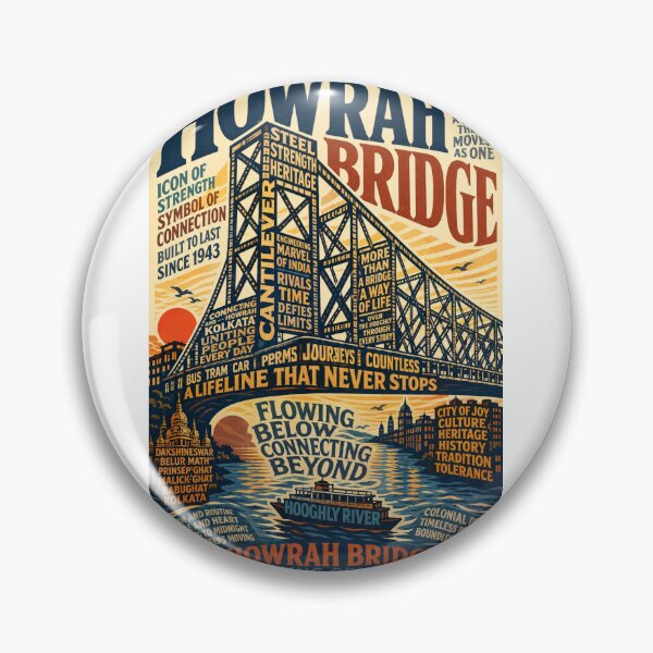 Item preview, Howrah Bridge Kolkata West Bengal Landmark Across the Hooghly River designed and sold by Aryabek.