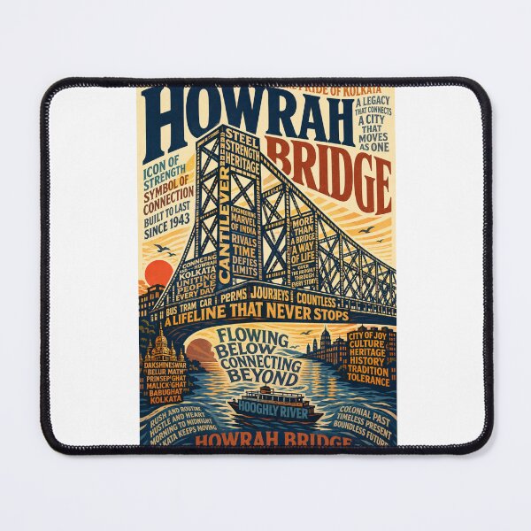 Item preview, Howrah Bridge Kolkata West Bengal Landmark Across the Hooghly River designed and sold by Aryabek.