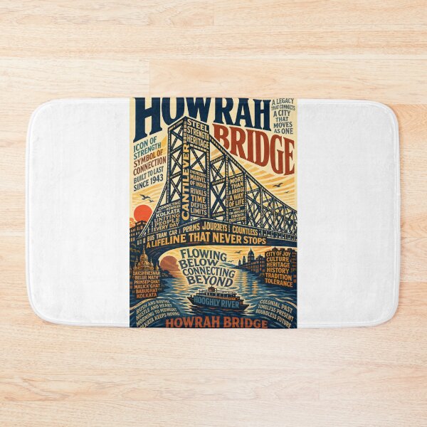 Item preview, Howrah Bridge Kolkata West Bengal Landmark Across the Hooghly River designed and sold by Aryabek.
