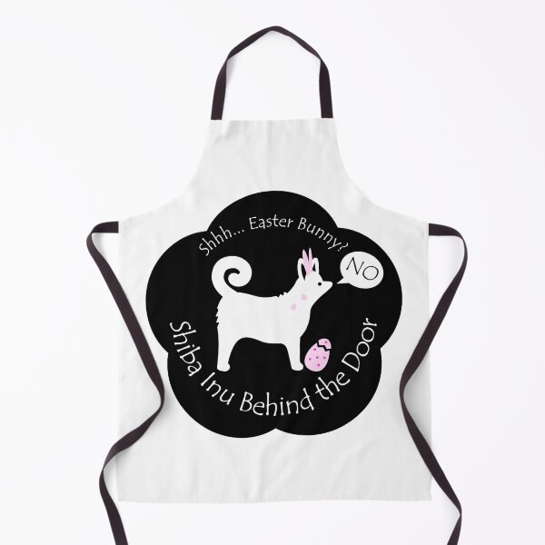 Item preview, Funny Shiba Inu Easter Bunny Behind the Door Black Base designed and sold by Na7nasColorShop.